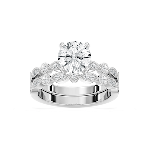 Victoria Lab Grown Diamond Vintage Milgrain Wedding Set