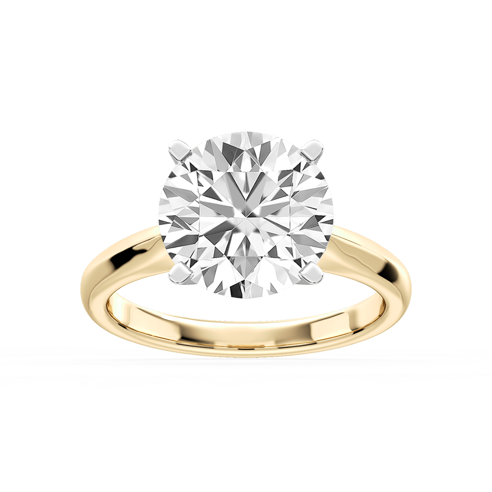 Amy Round Lab Grown Diamond Knife Edge Cathedral Solitaire Engagement Ring