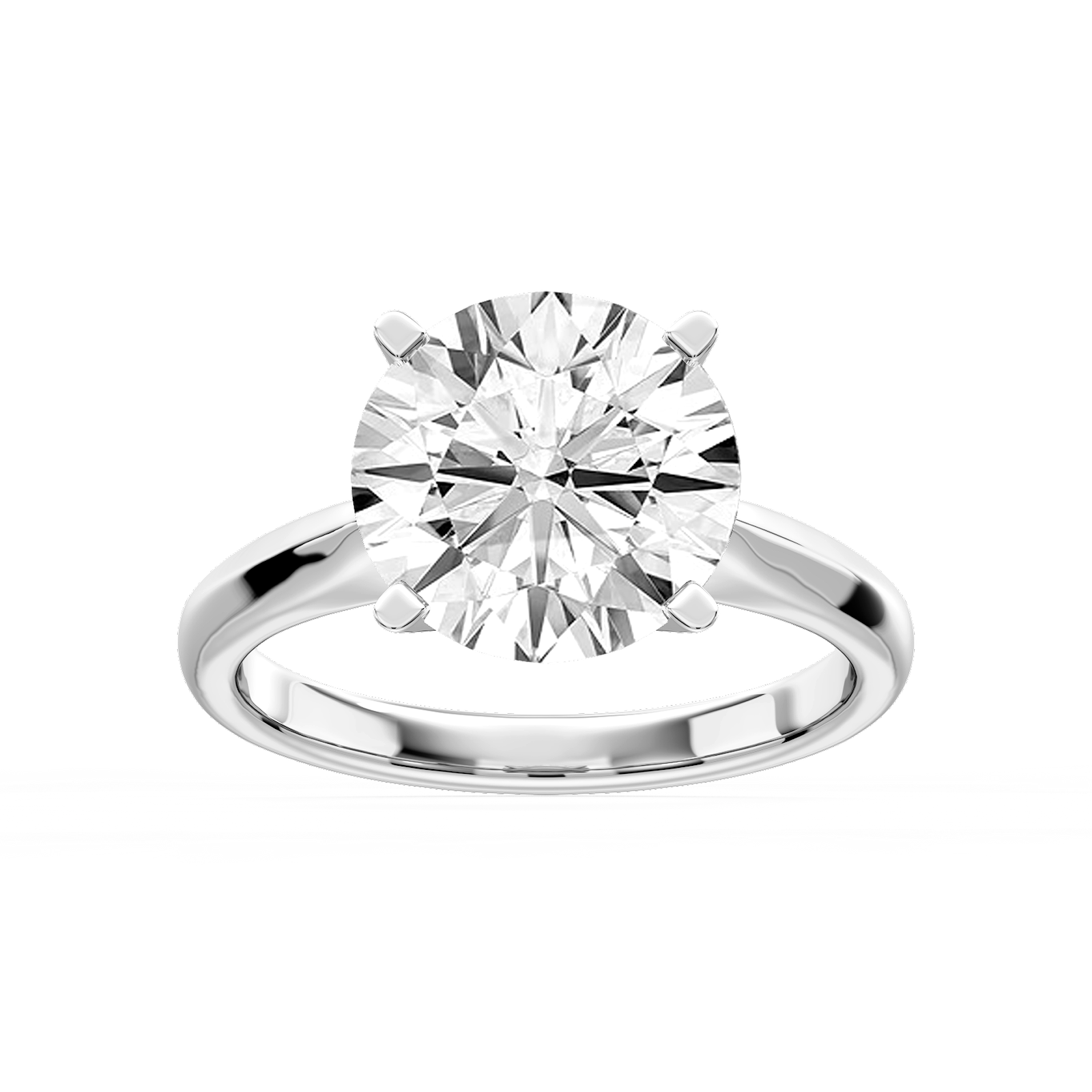Amy Round Lab Grown Diamond Knife Edge Cathedral Solitaire Engagement Ring