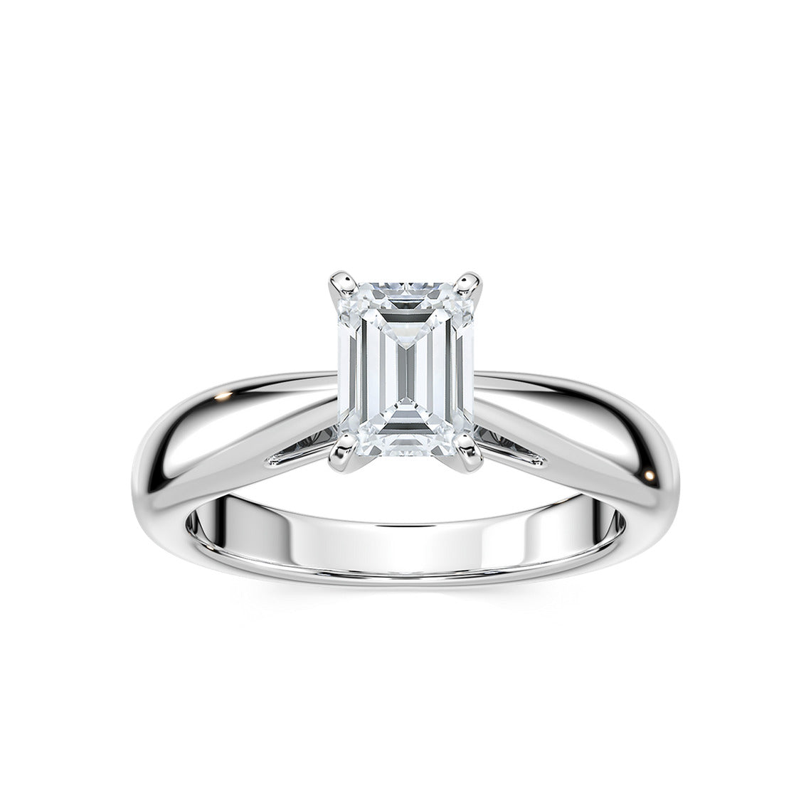 Angela 1 ctw Emerald Lab Grown Diamond Cathedral Solitaire Engagement Ring