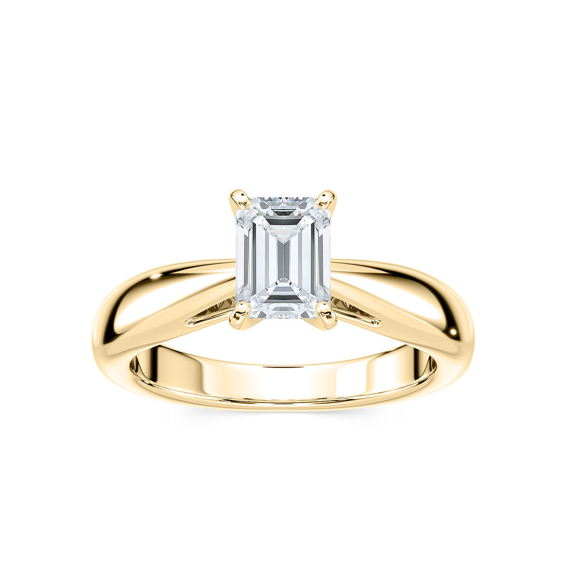 Angela 1 ctw Emerald Lab Grown Diamond Cathedral Solitaire Engagement Ring