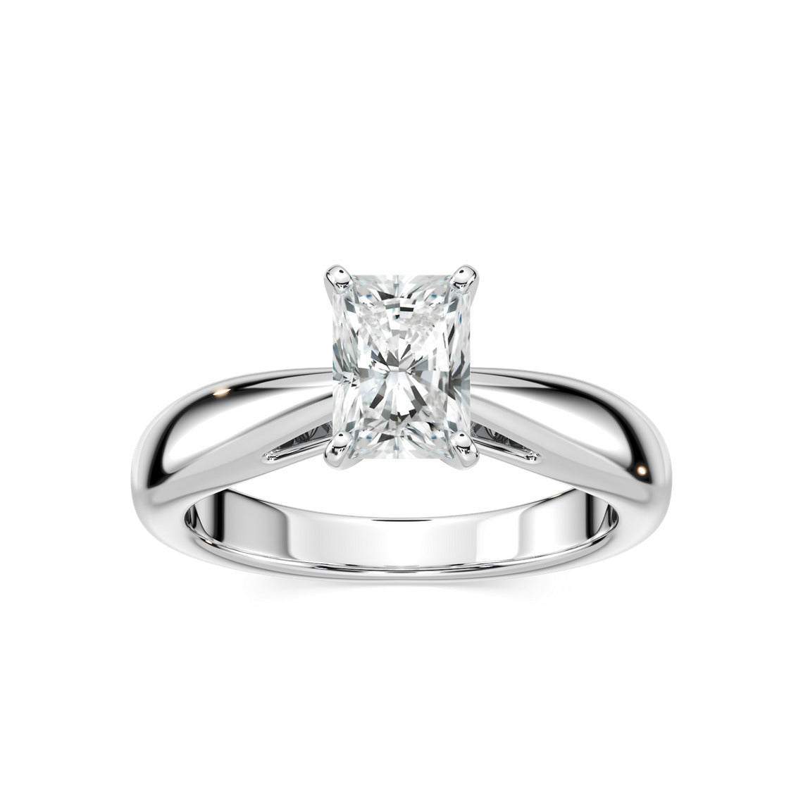 Angela 4 ctw Radiant Lab Grown Diamond Cathedral Solitaire Engagement Ring