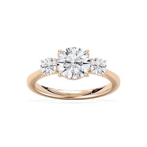 Annie 2 ctw Round Lab Grown Diamond U-Shaped Three Stone Engagement Ring