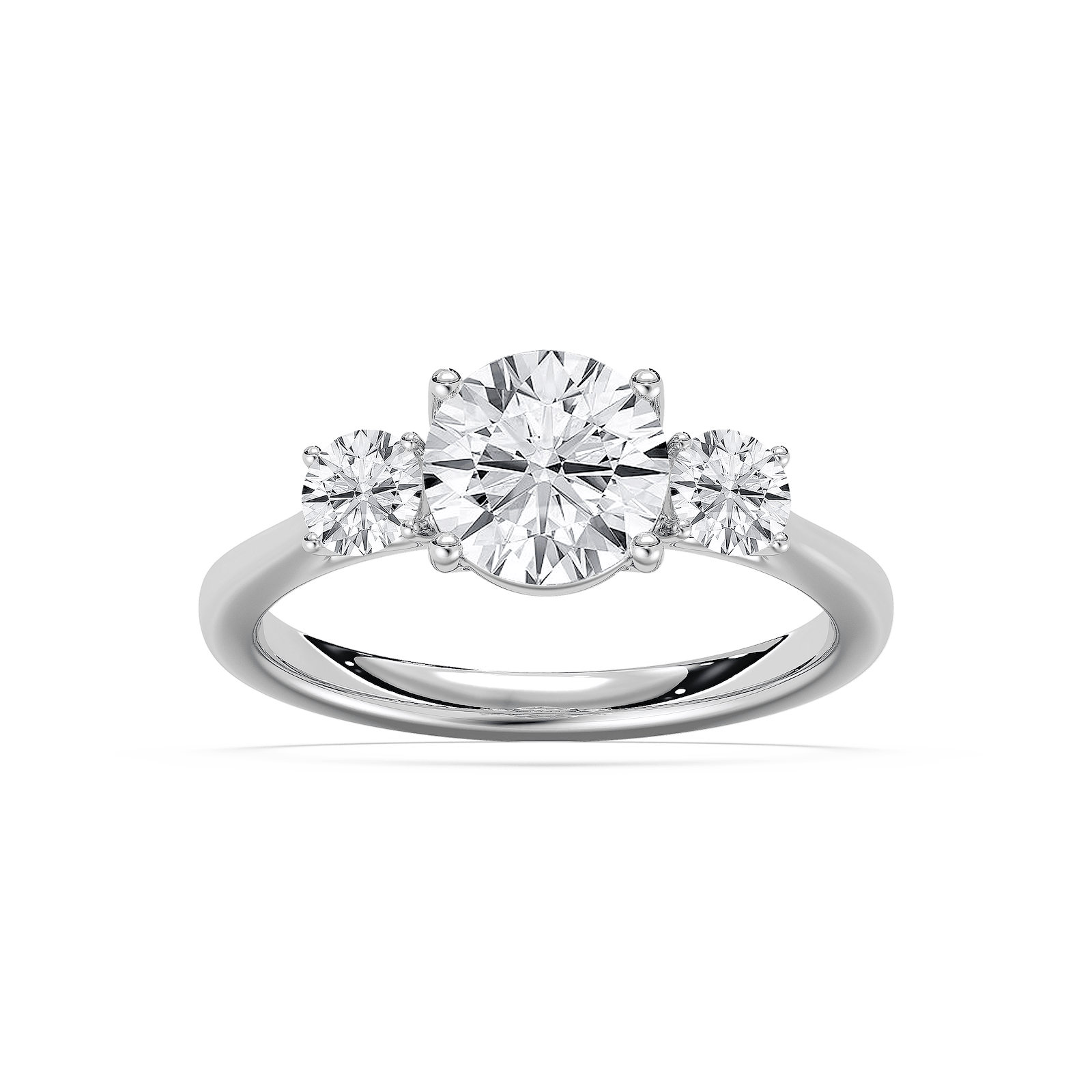 Annie Three Stone Engagement Ring in Rose Gold