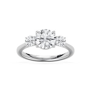 Annie 2 ctw Round Lab Grown Diamond U-Shaped Three Stone Engagement Ring
