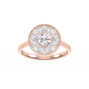 Annika 1 ctw Round and Marquise Lab Grown Diamond Multi Shape Halo Vintage Promise Ring