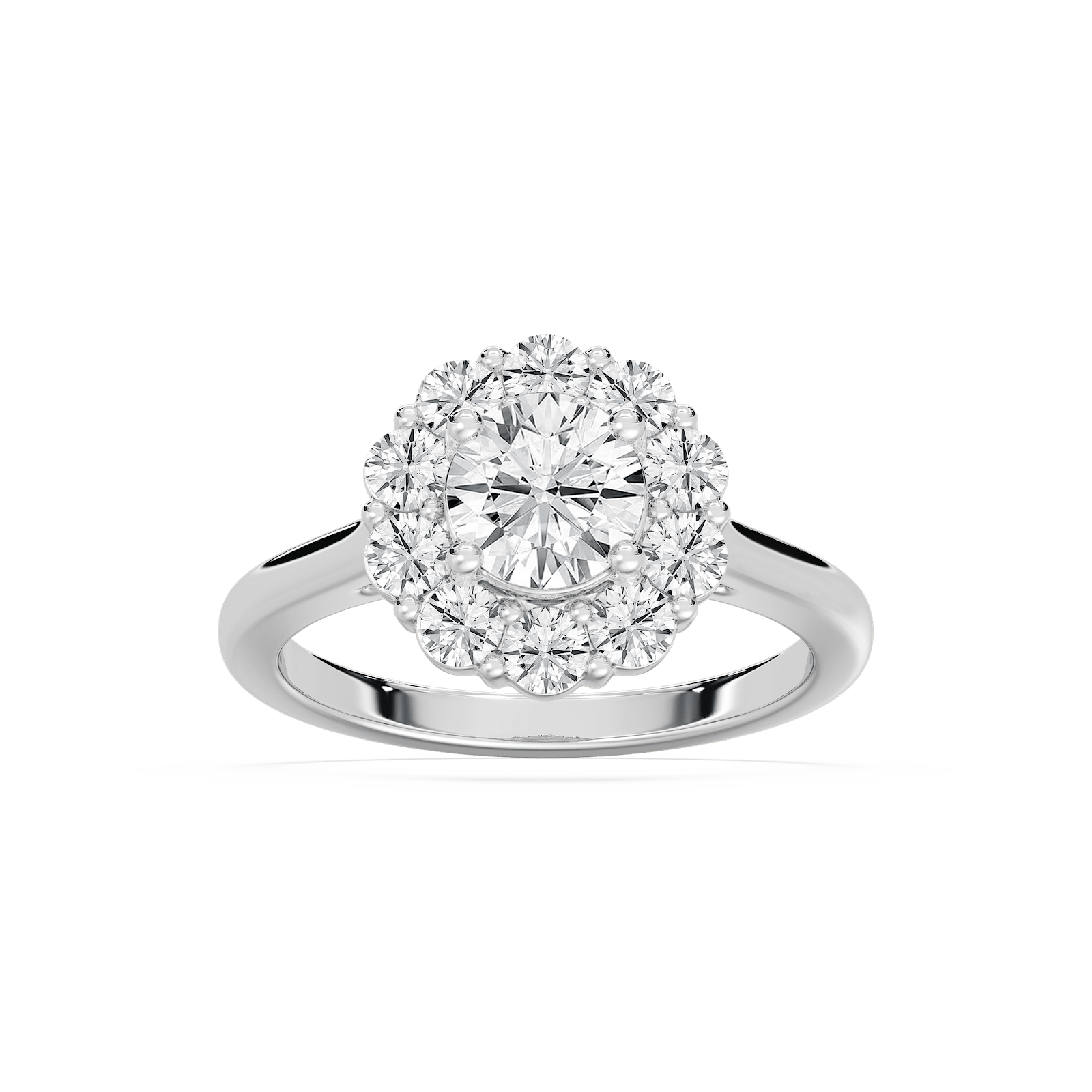Arianna Halo Round Engagement Ring in Rose Gold