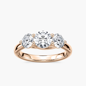 Alexis Round Lab Grown Diamond Trellis Three Stone Engagement Ring