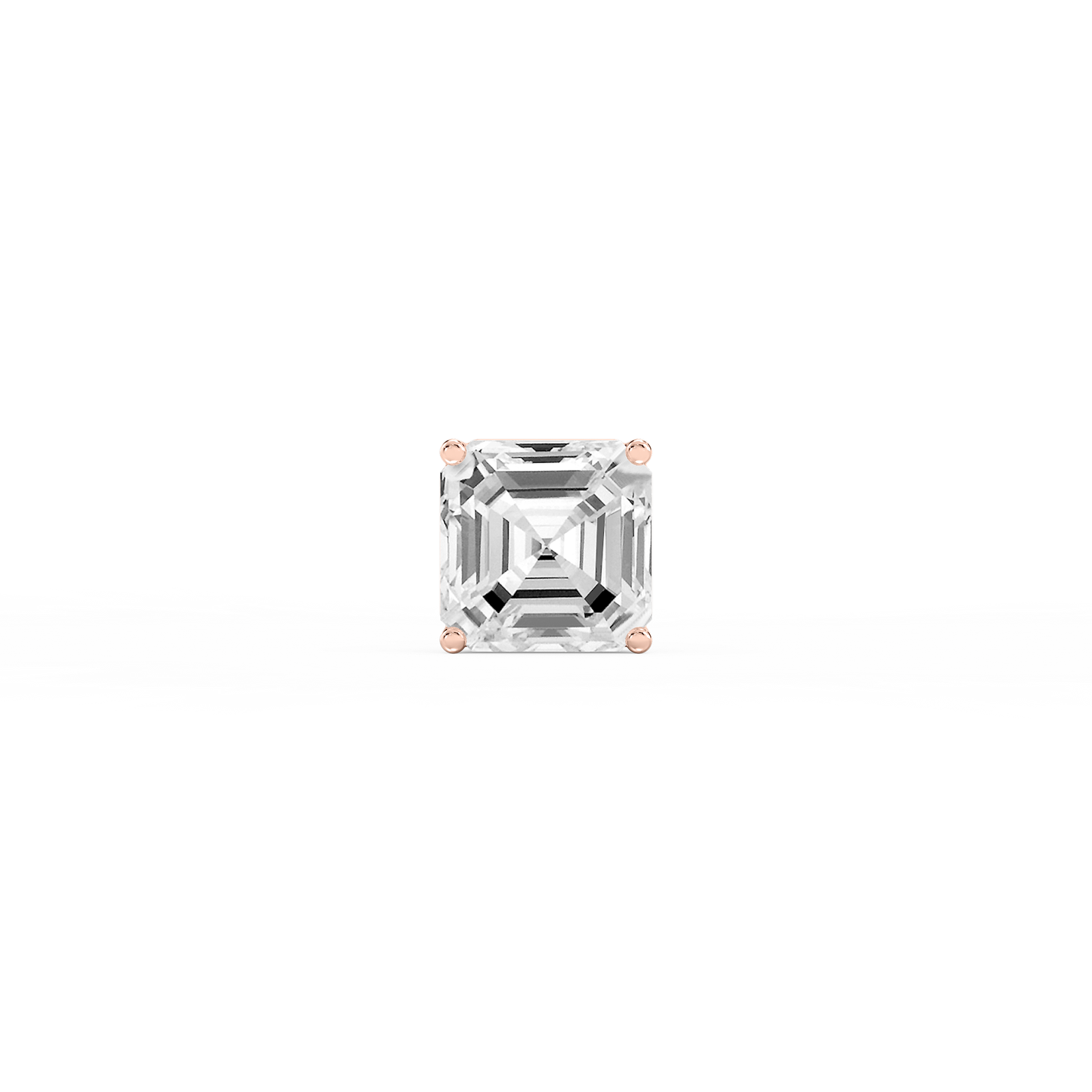 Asscher Lab Grown Diamond 4-Prong Basket Single Stud Earring