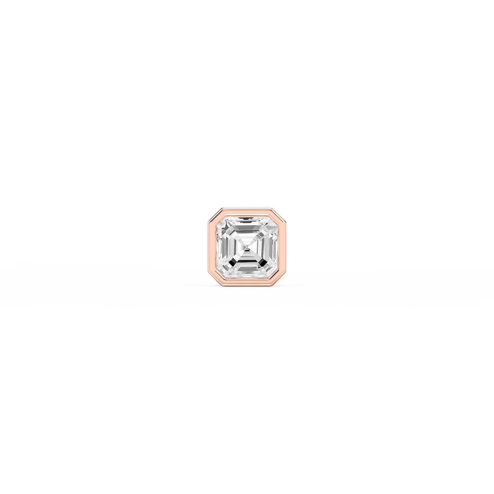 Asscher Lab Grown Diamond Bezel Set Single Stud Earring