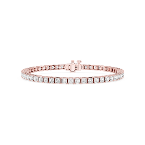Asscher Lab Grown Diamond Four Prong Tennis Bracelet - 7 Inches