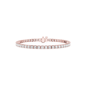 Asscher Lab Grown Diamond Four Prong Tennis Bracelet - 7 Inches