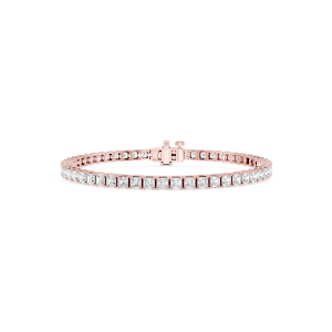Asscher Lab Grown Diamond Four Prong Tennis Bracelet - 7 Inches