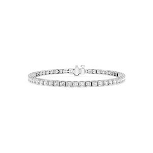 Asscher Lab Grown Diamond Four Prong Tennis Bracelet - 7 Inches