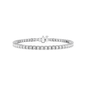 Asscher Lab Grown Diamond Four Prong Tennis Bracelet - 7 Inches