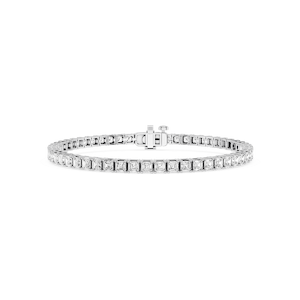 Asscher Lab Grown Diamond Four Prong Tennis Bracelet - 7 Inches