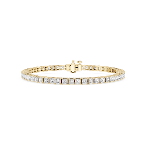Asscher Lab Grown Diamond Four Prong Tennis Bracelet - 7 Inches