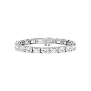 40 ctw Emerald Lab Grown Diamond East West Tennis Bracelet  - 7 Inches