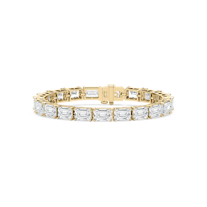 40 ctw Emerald Lab Grown Diamond East West Tennis Bracelet  - 7 Inches