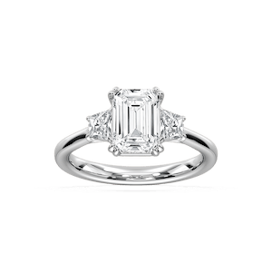 Astra 2 ½ ctw Emerald Lab Grown Diamond Three Stone Engagement Ring