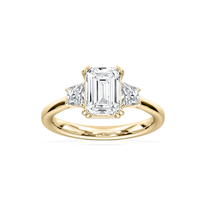 Astra 2 ½ ctw Emerald Lab Grown Diamond Three Stone Engagement Ring
