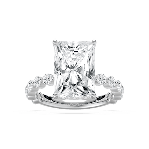 Aubrey 7 ctw Radiant Lab Grown Diamond Single Shared Prong Hidden Halo Engagement Ring