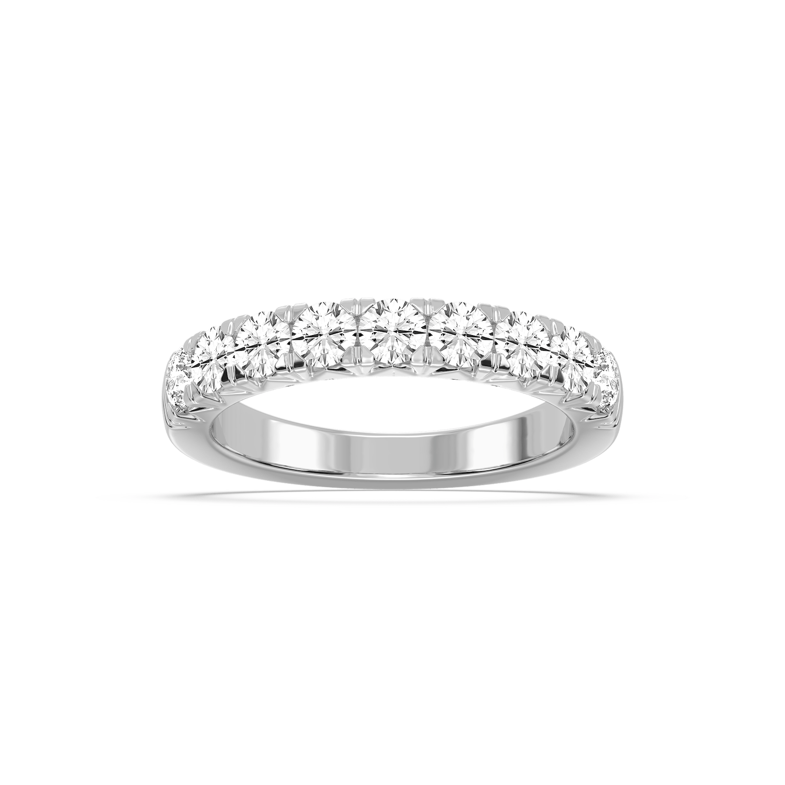 August 1 ctw Round Lab Grown Diamond French Pave Anniversary Band