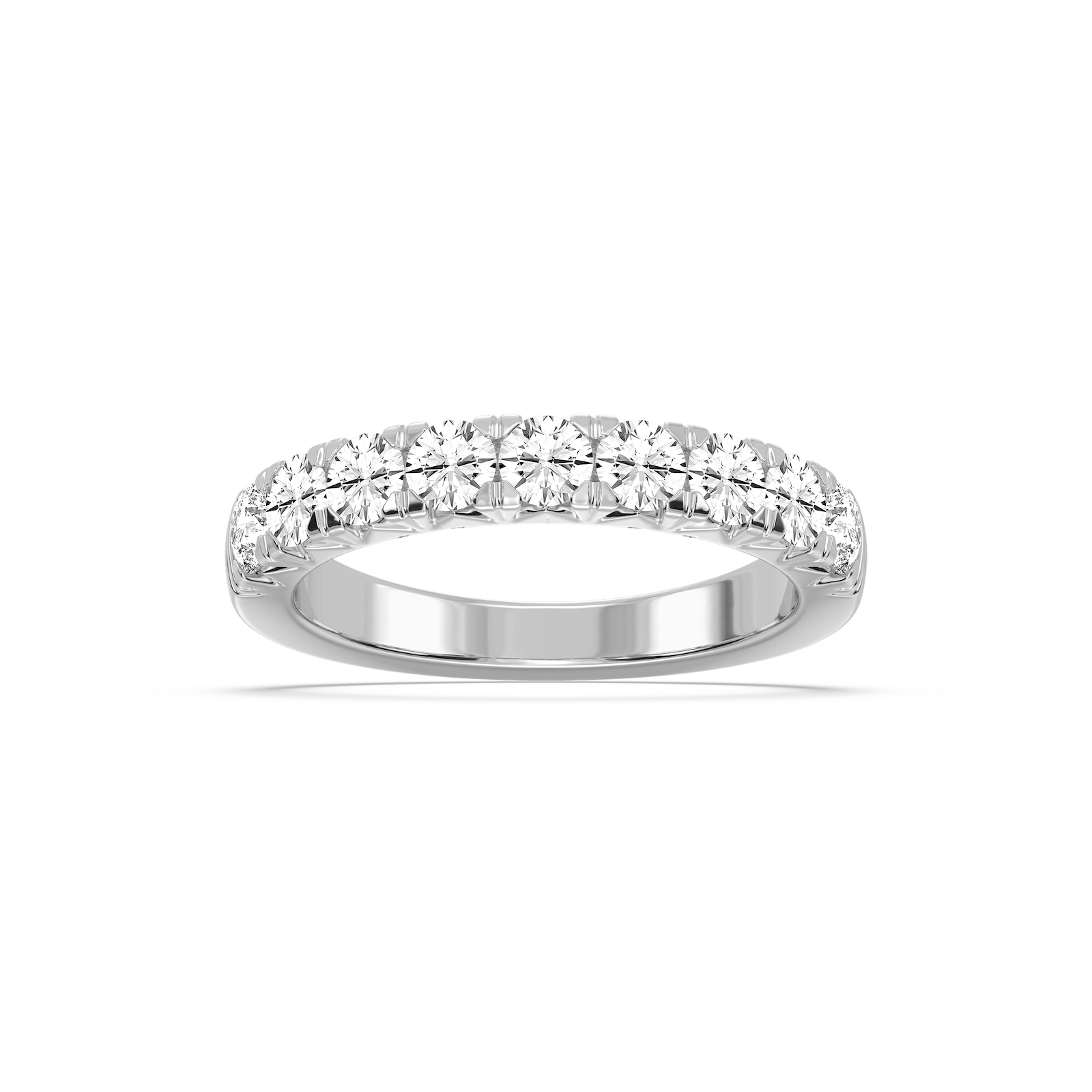 August 1 ctw Round Lab Grown Diamond French Pave Anniversary Band
