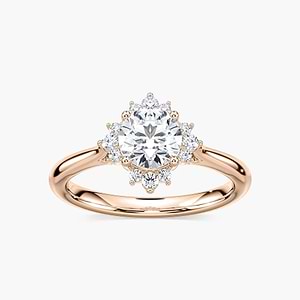 Aura Round Lab Grown Diamond Snowflake Halo Engagement Ring