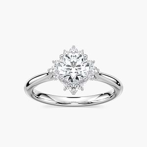 Aura Round Lab Grown Diamond Snowflake Halo Engagement Ring