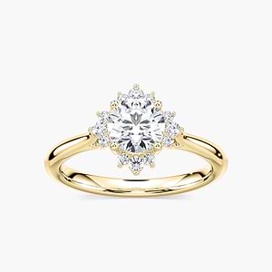 Aura Round Lab Grown Diamond Snowflake Halo Engagement Ring