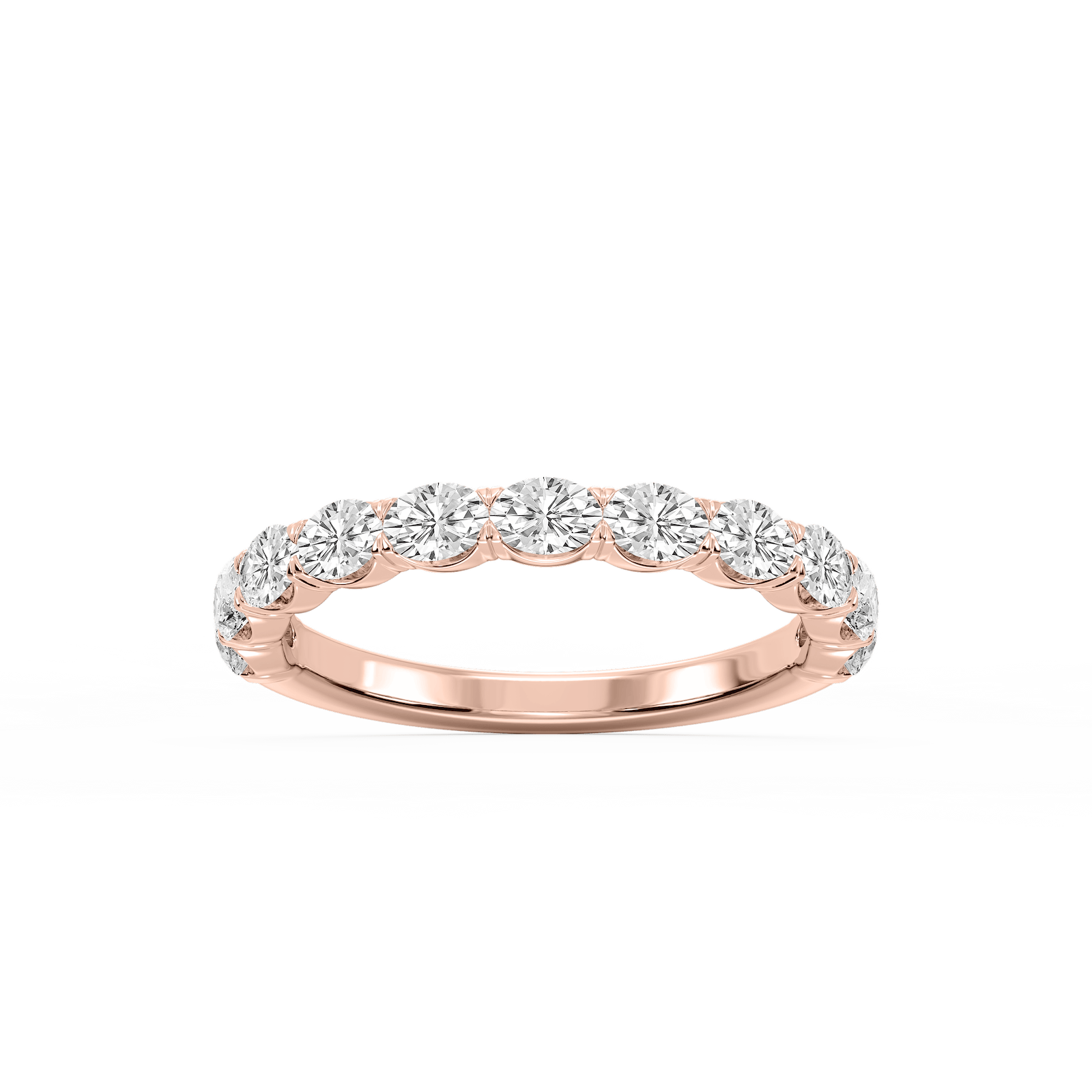Mae Oval Lab Grown Diamond East West V-Prong Anniversary Band