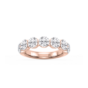 Aurora Round Lab Grown Diamond Single Shared Prong Anniversary Band