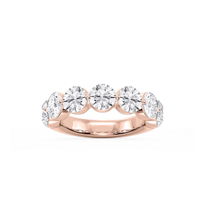 Aurora Round Lab Grown Diamond Single Shared Prong Anniversary Band