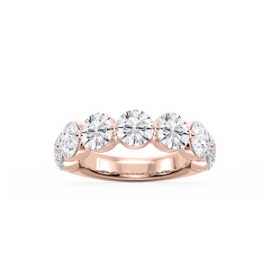 Aurora Round Lab Grown Diamond Single Shared Prong Anniversary Band