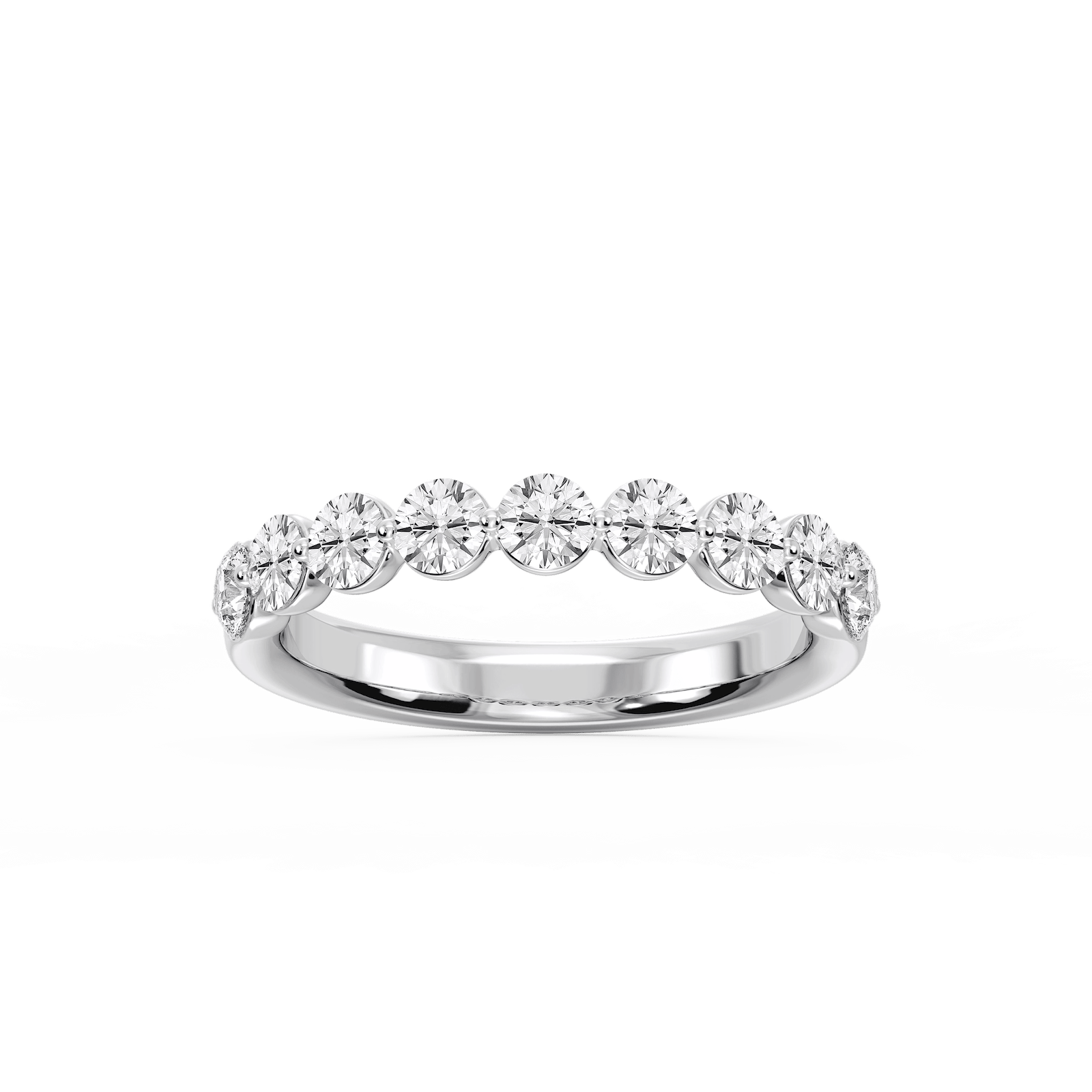 Aurora Round Lab Grown Diamond Single Shared Prong Anniversary Band