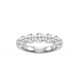 Aurora Round Lab Grown Diamond Single Shared Prong Anniversary Band