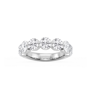 Aurora Round Lab Grown Diamond Single Shared Prong Anniversary Band