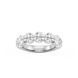 Aurora Round Lab Grown Diamond Single Shared Prong Anniversary Band