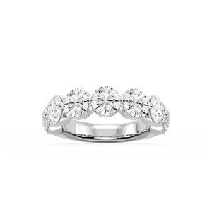 Aurora Round Lab Grown Diamond Single Shared Prong Anniversary Band