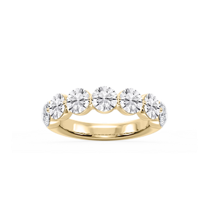 Aurora Round Lab Grown Diamond Single Shared Prong Anniversary Band