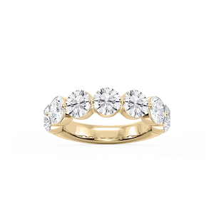 Aurora Round Lab Grown Diamond Single Shared Prong Anniversary Band