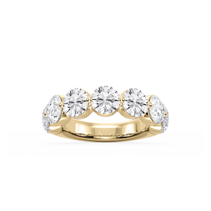 Aurora Round Lab Grown Diamond Single Shared Prong Anniversary Band