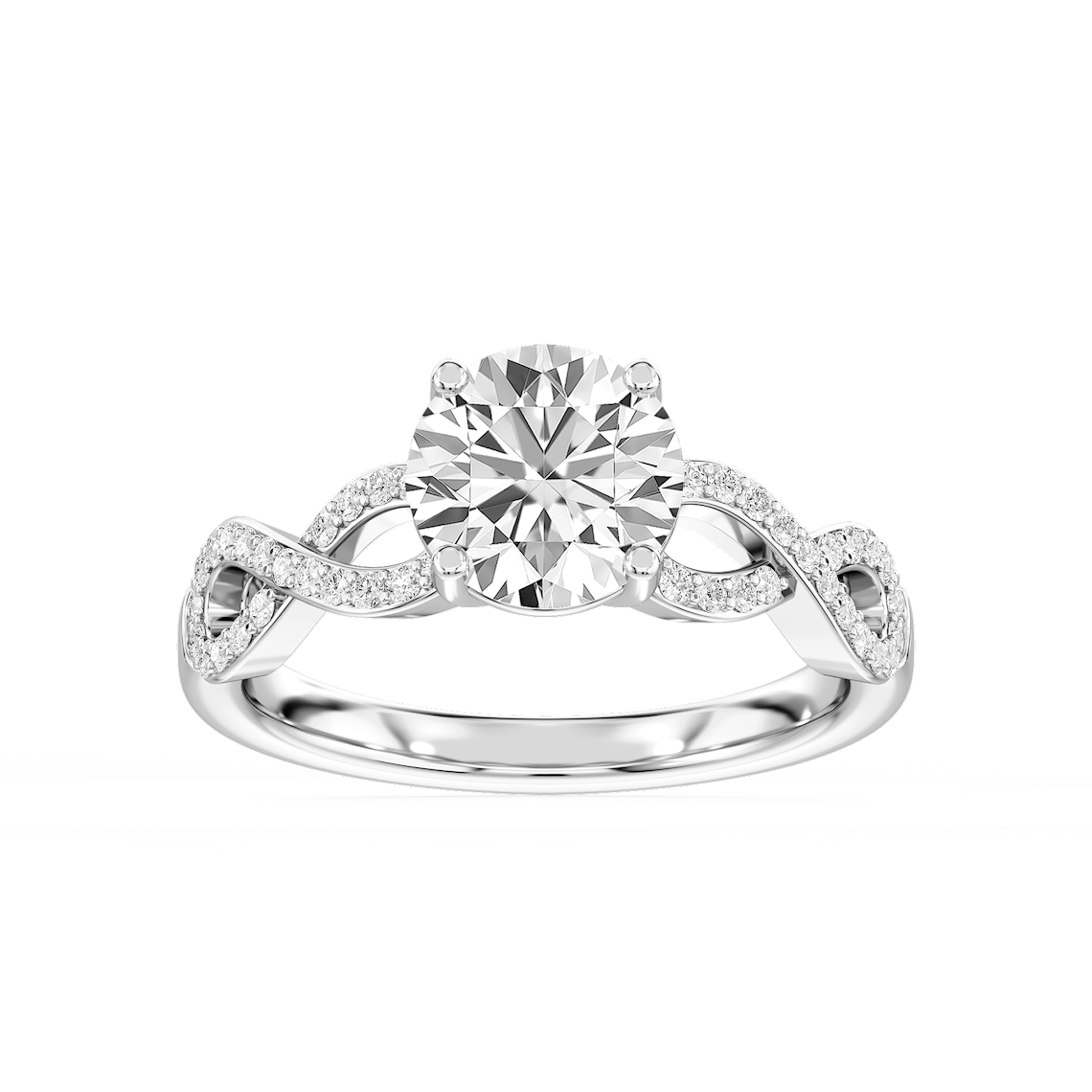 Ayla 2 ⅕ ctw Round Lab Grown Diamond Infinity Side Stone Engagement Ring