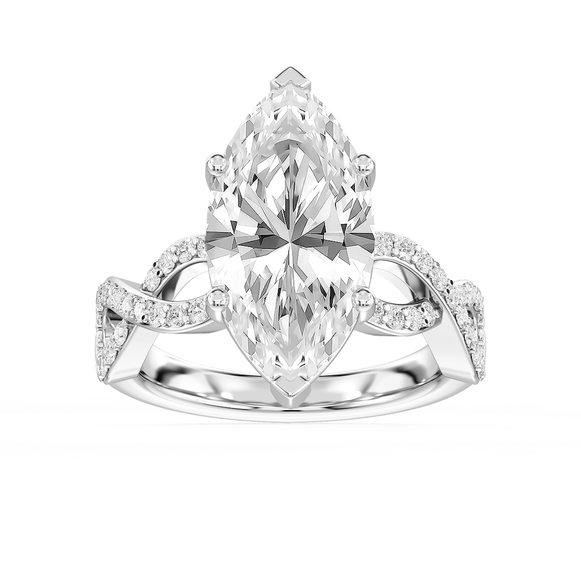 Ayla 6 ⅓ ctw Marquise Lab Grown Diamond Infinity Side Stone Engagement Ring