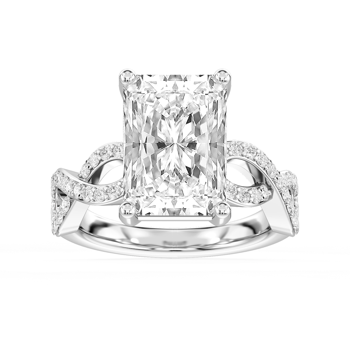Ayla 7 ⅓ ctw Radiant Lab Grown Diamond Infinity Side Stone Engagement Ring