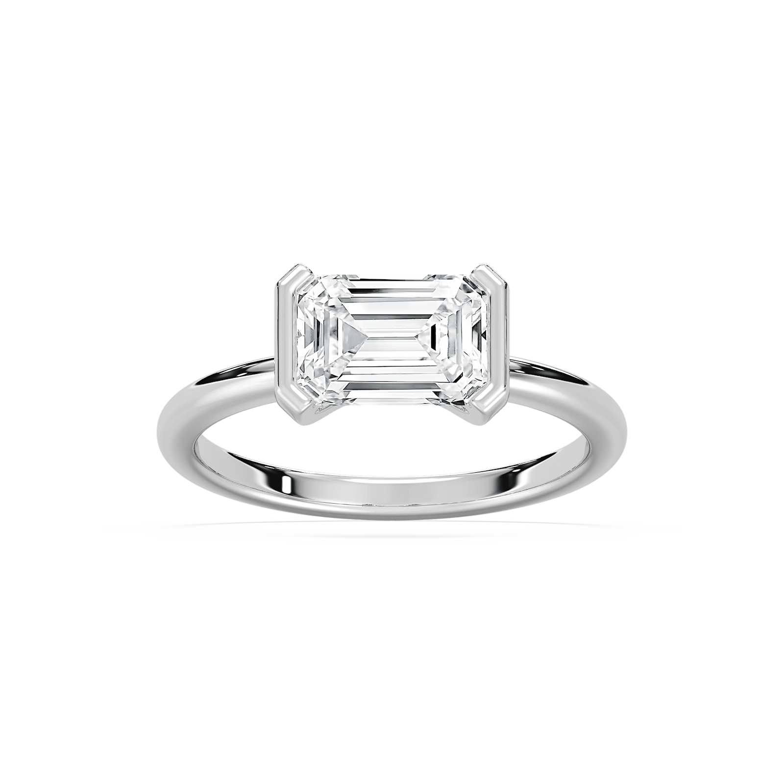 Azure Semi Bezel Engagement Ring in Rose Gold