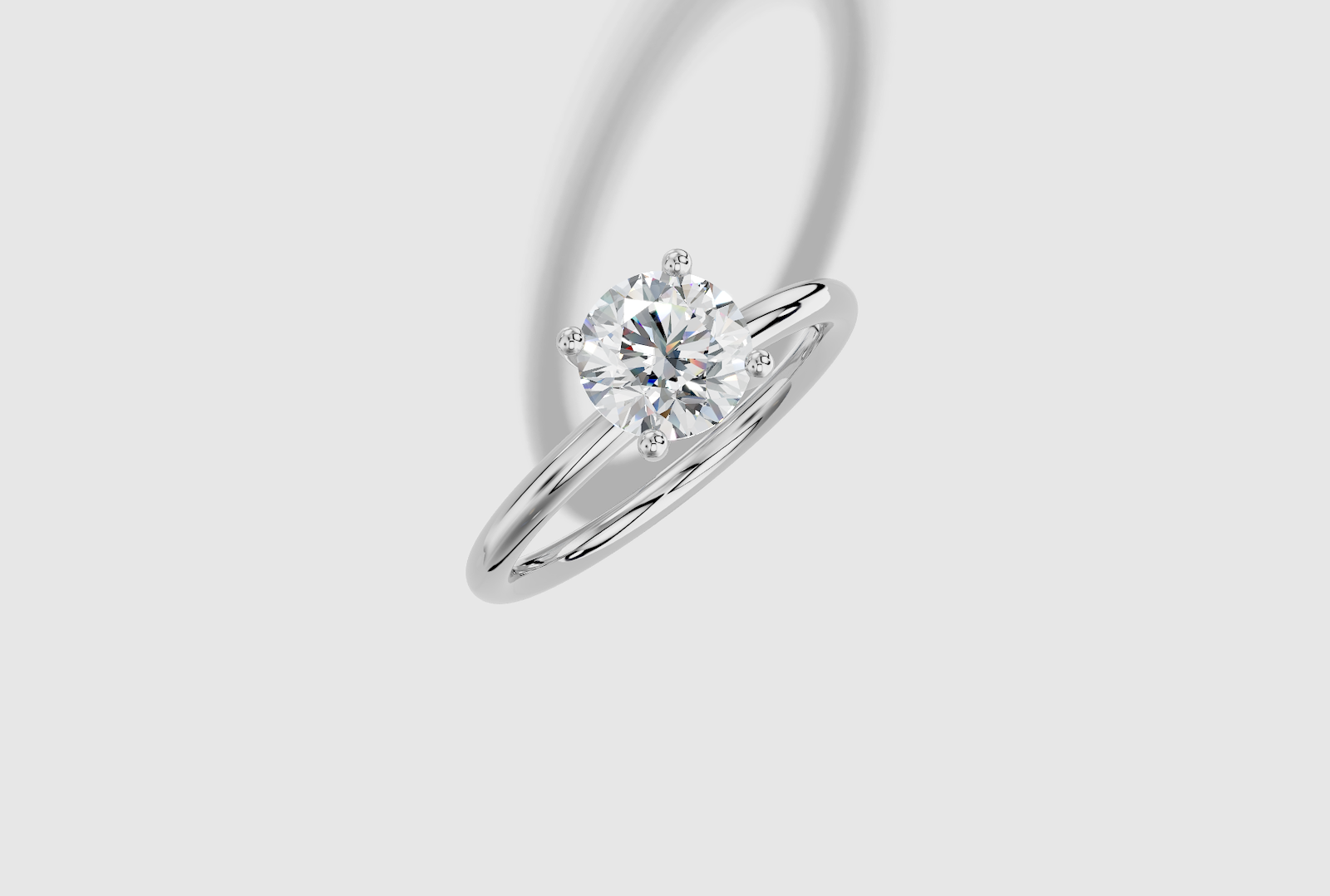 1.00 ctw Round Cut Lab Grown Diamond Standard Classic Prong Set Engagement Ring in 14K Gold