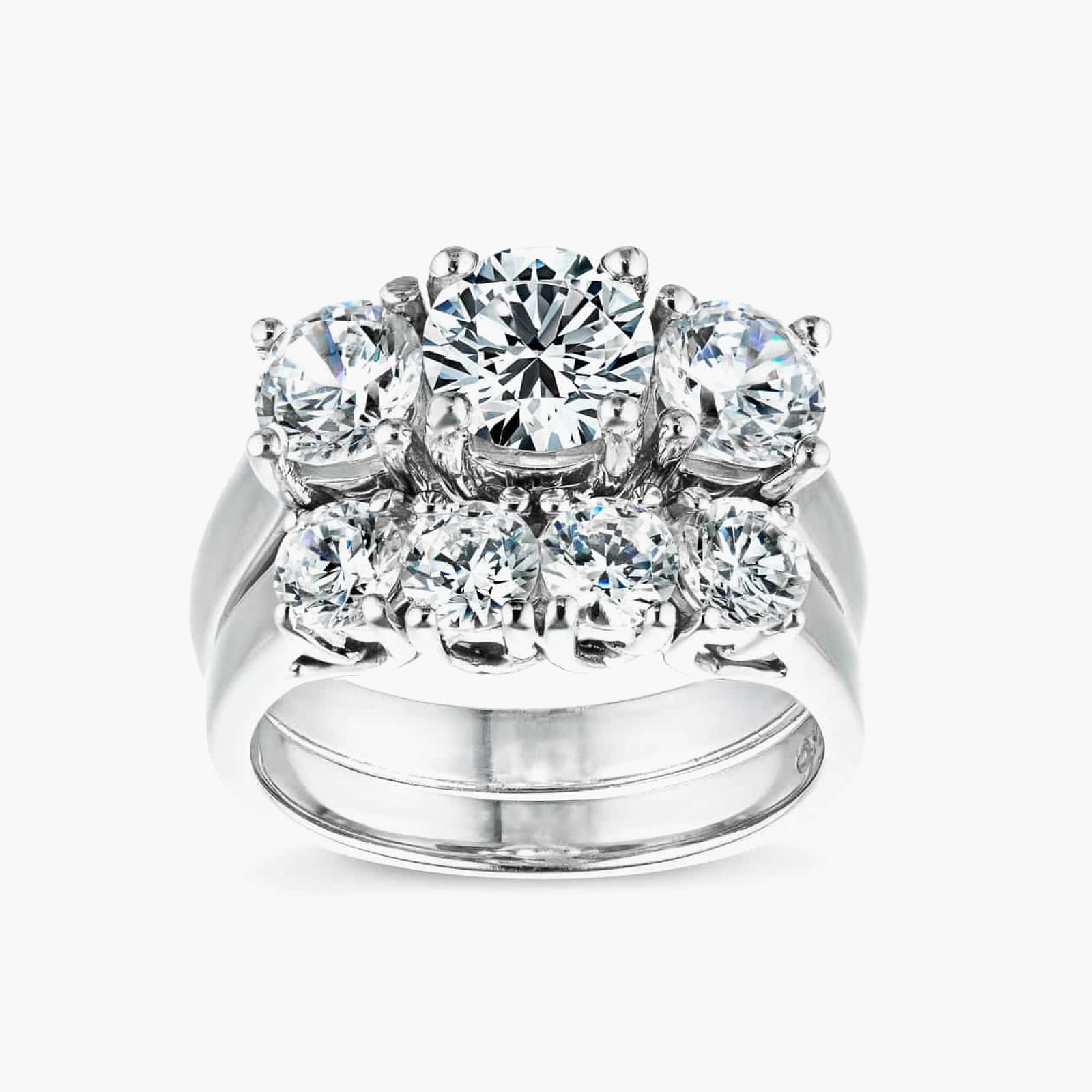 Ellise Lab Grown Diamond Three Stone Wedding Set