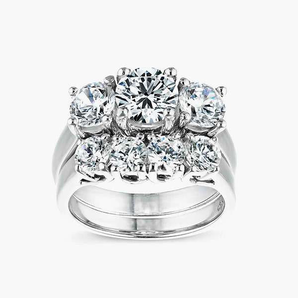 Ellise Lab Grown Diamond Three Stone Wedding Set